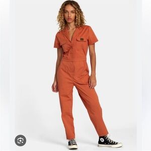 RVCA Orange Utility Jumpsuit Nightshift
